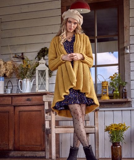 SWETER FLOREE MUSZTARDOWY
